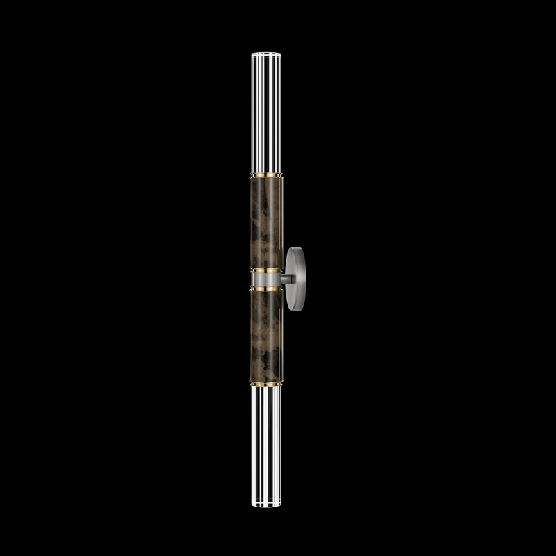 LED Wallchiere, Ombre Silver/Brass/Charcoal