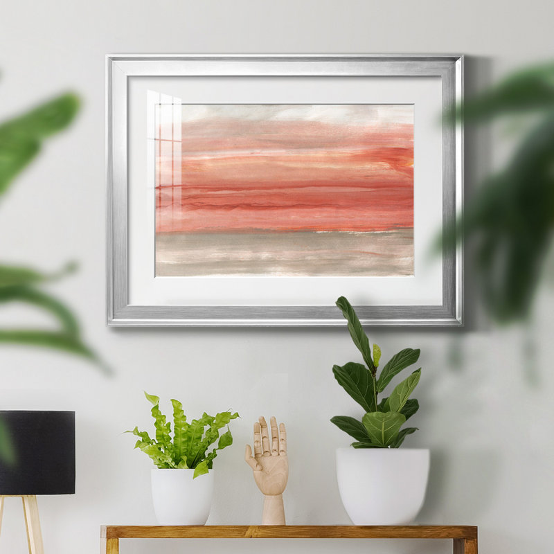 Ciel Oasis - peinture encadrée, Papier avec cadre argenté, H 22,5 po x l 30,5 po x P 1,5 po, Blanc mat
