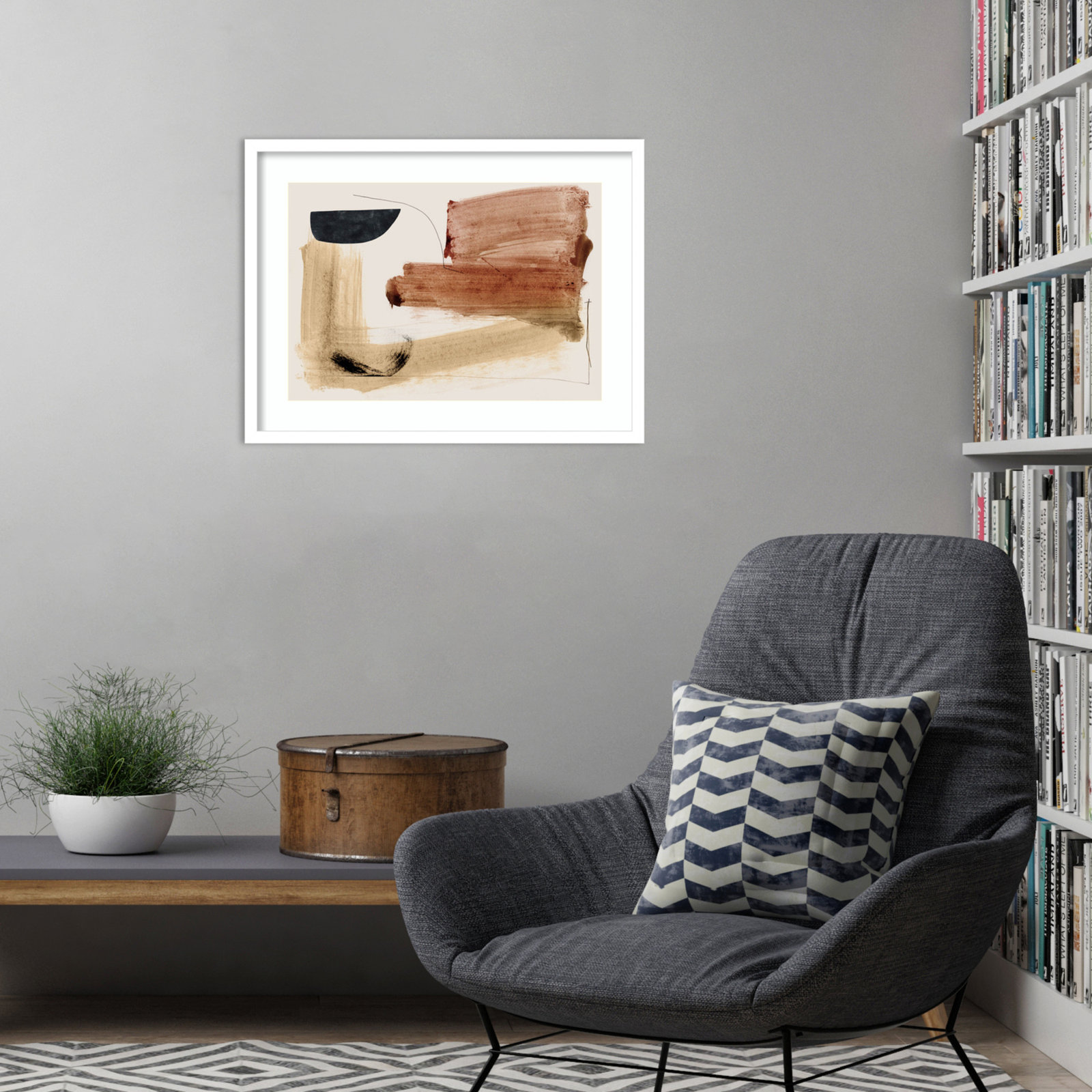 Cooking by Dan Hobday Wood Framed Wall Art Print, White, 19" H x 25" W