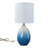 19in. Gradient Blue Ceramic Table Lamp With White Linen Shade And Brushed Nickel Lamp Neck-594947423