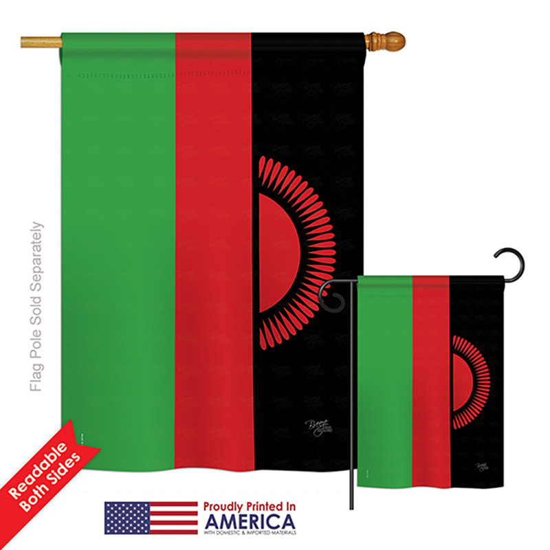 « malawi of the world », drapeau de polyester vertical décoratif à 2 côtés