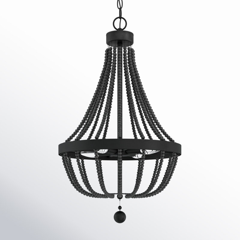Lustre en acier à intensité variable 4 lumières l 16 po Chrisha, Zinc vieilli