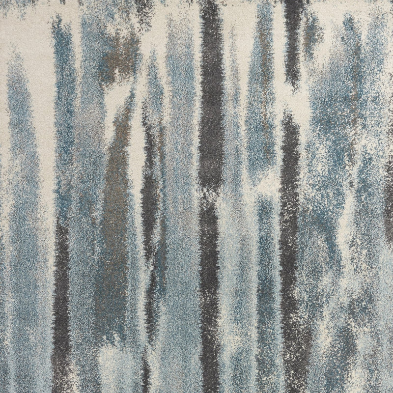 Tapis bleu sarcelle Leonid, Rectangle 5 pi 3 po x 7 pi 7 po