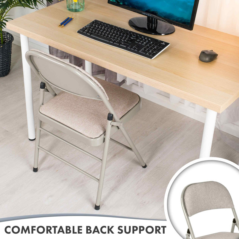 Fabric Banquet Folding Chair Folding Chair, Beige