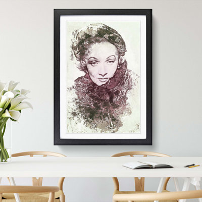 Marlene Dietrich in Abstract - Framed Print