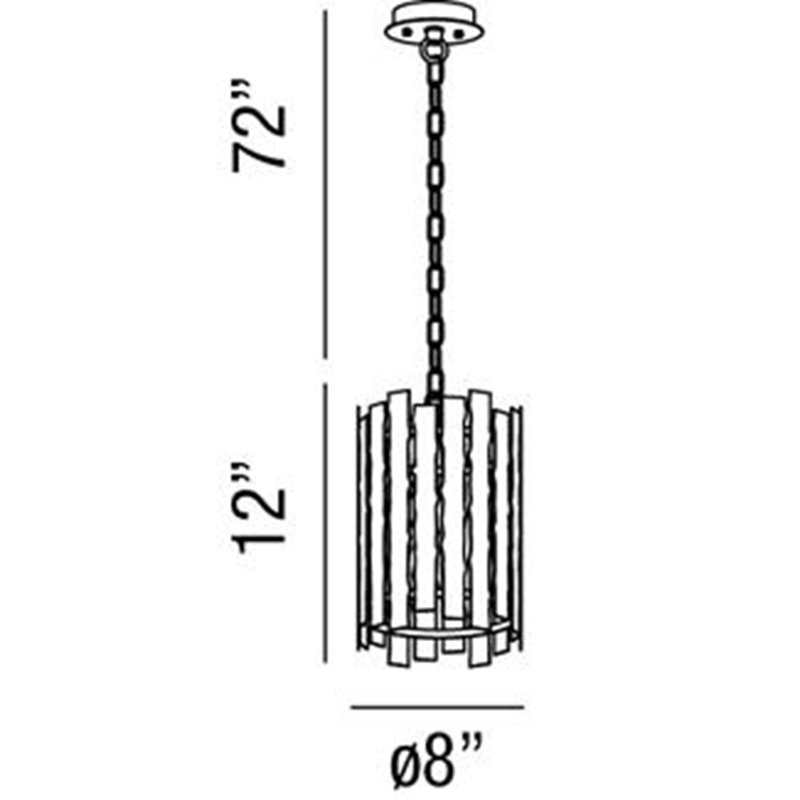  Luminaire suspendu cylindrique unique à 1 lumière