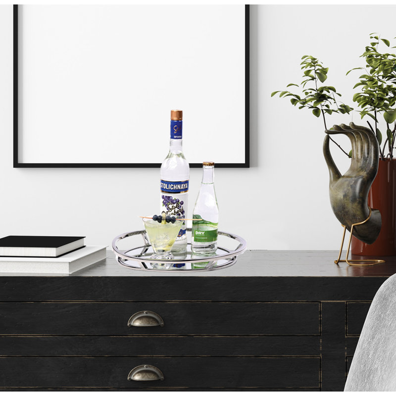 Coward Mirrored Serving Tray, 2" H x 13.7" W x 13.7" D