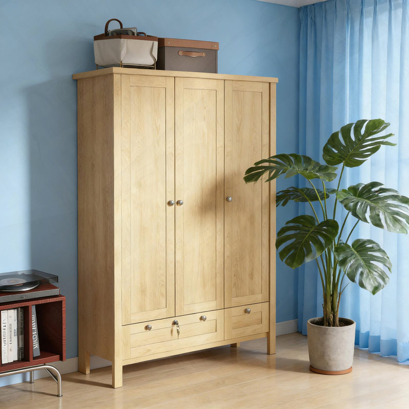 Garde-robe moderne 3 portes avec panneaux style Shaker