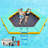 10 FT Hexagonal Floating Ring Inflatable Water Hammock with Soft Ladder, Heavy Duty Lake Raft for Pool and Lake, Inflatable Raft Fits Multiple People for Summer Party, Mint Green+Black