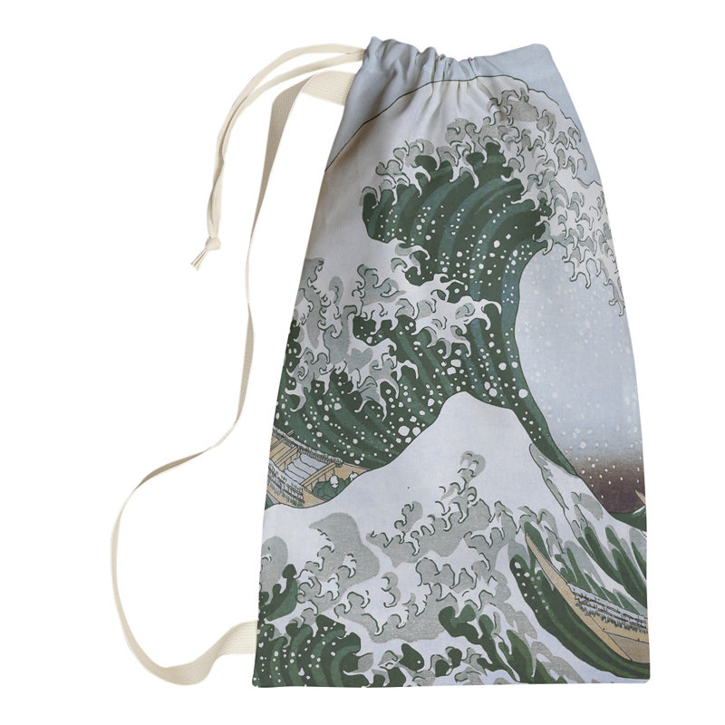Sac à lessive The Great Wave, Petit (H 64 po x l 20 po x P 1,5 po), Bleu/vert