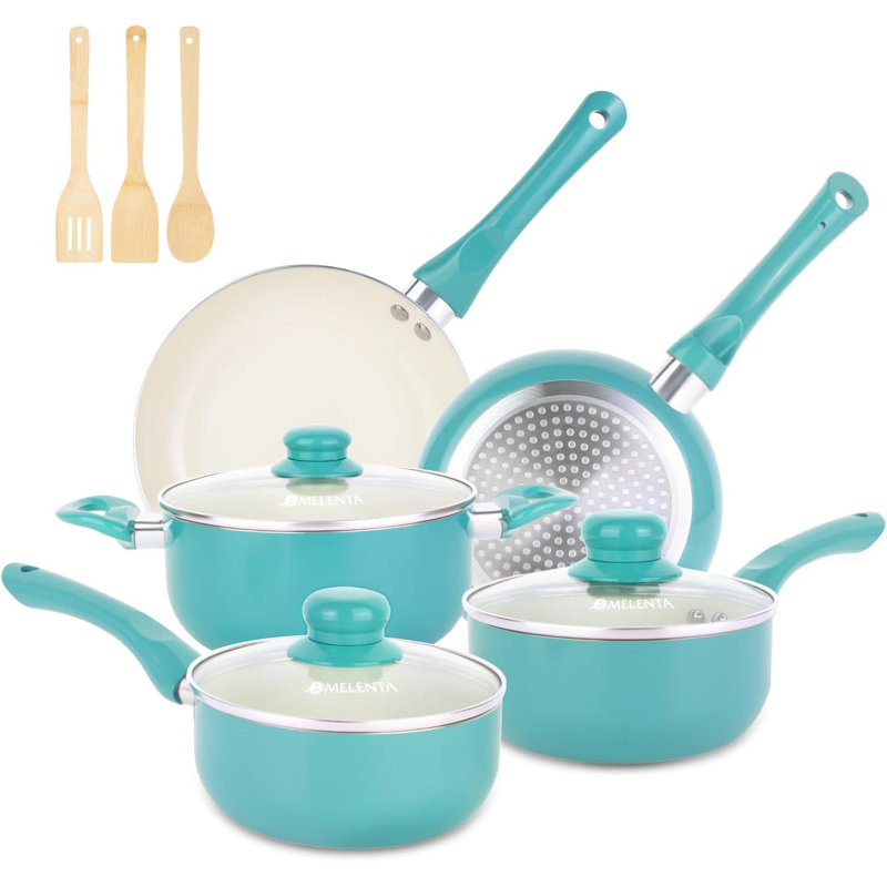 Ensemble de batterie de cuisine en aluminium 11 pièces