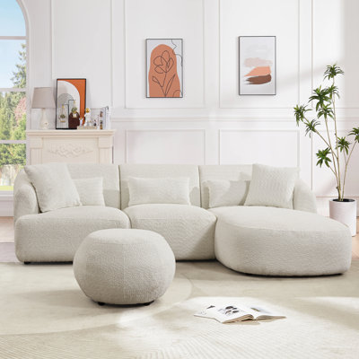 100.8" Wide Right Hand Facing Modular Sofa & Chaise With Ottoman