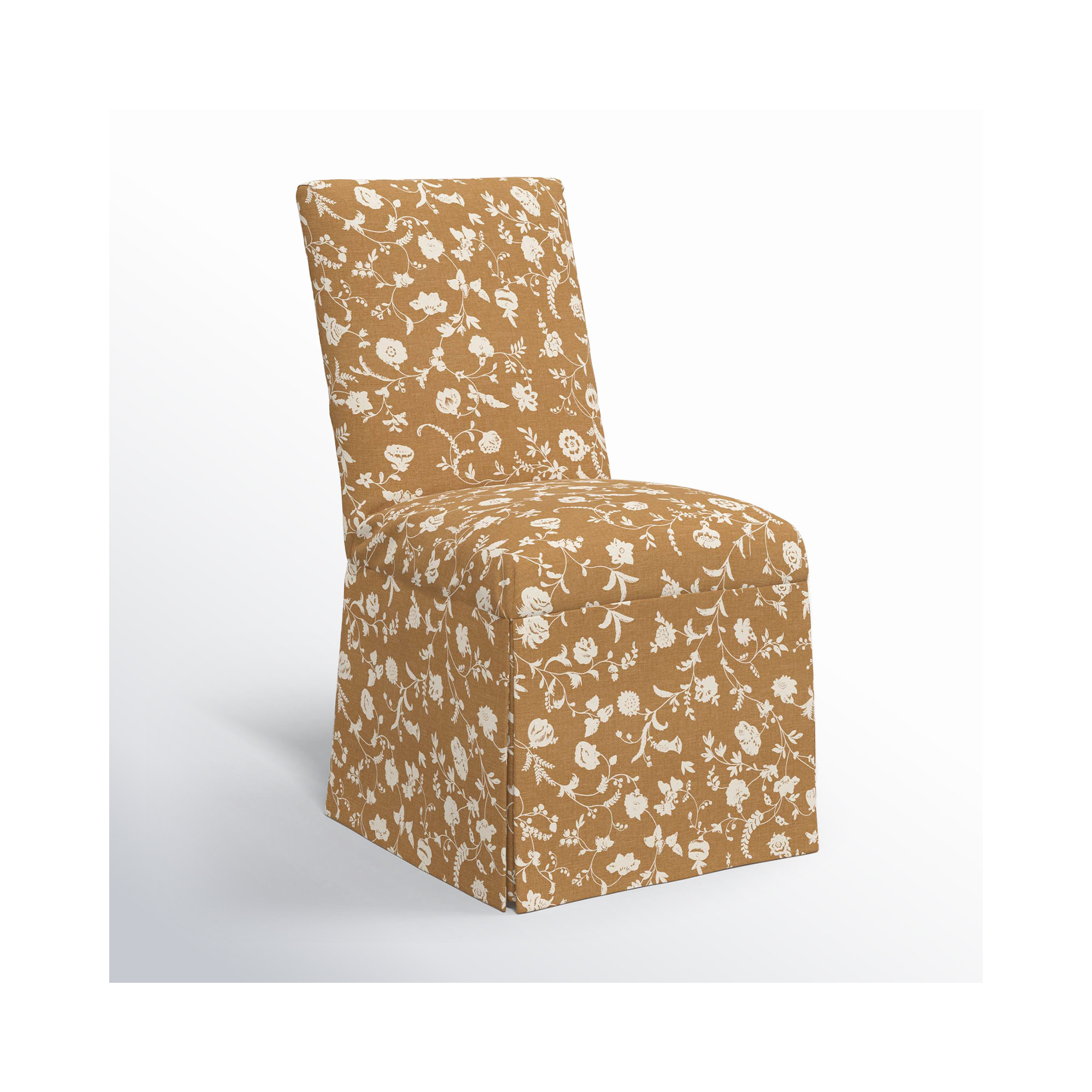 Ivanka Upholstered Parsons Chair, Robina Floral Ochre