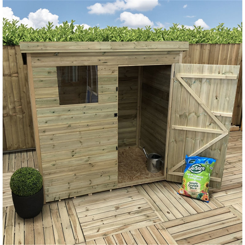 Bourbonnais 5 ft. W x 4 ft. D Solid Wood Garden Shed