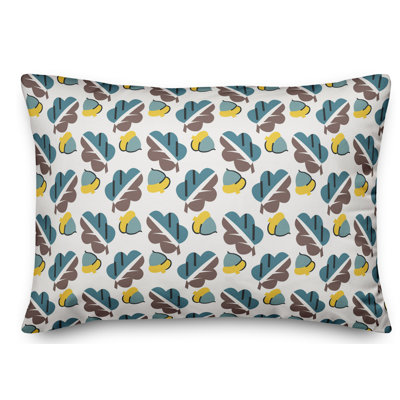 Coussin lombaire à glands et feuilles