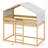 House-Shaped Bunk Bed Wood Frame With Tent-660926516