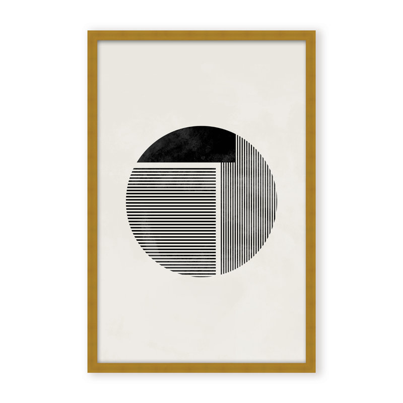 Abstract Minimalist Round by  - Picture Frame Painting on Paper, Framed Canvas, 24" H x 16" W x 2.375" D, White