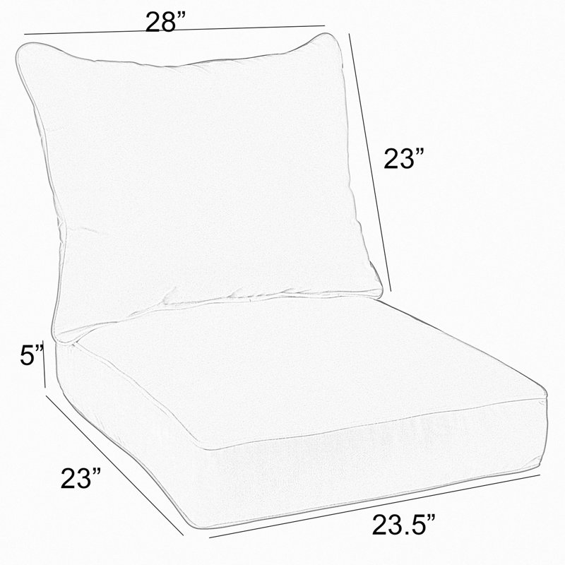 Sunbrella Outdoor 5'' Loveseat Seat / Back Cushion, 47" W x 23" D