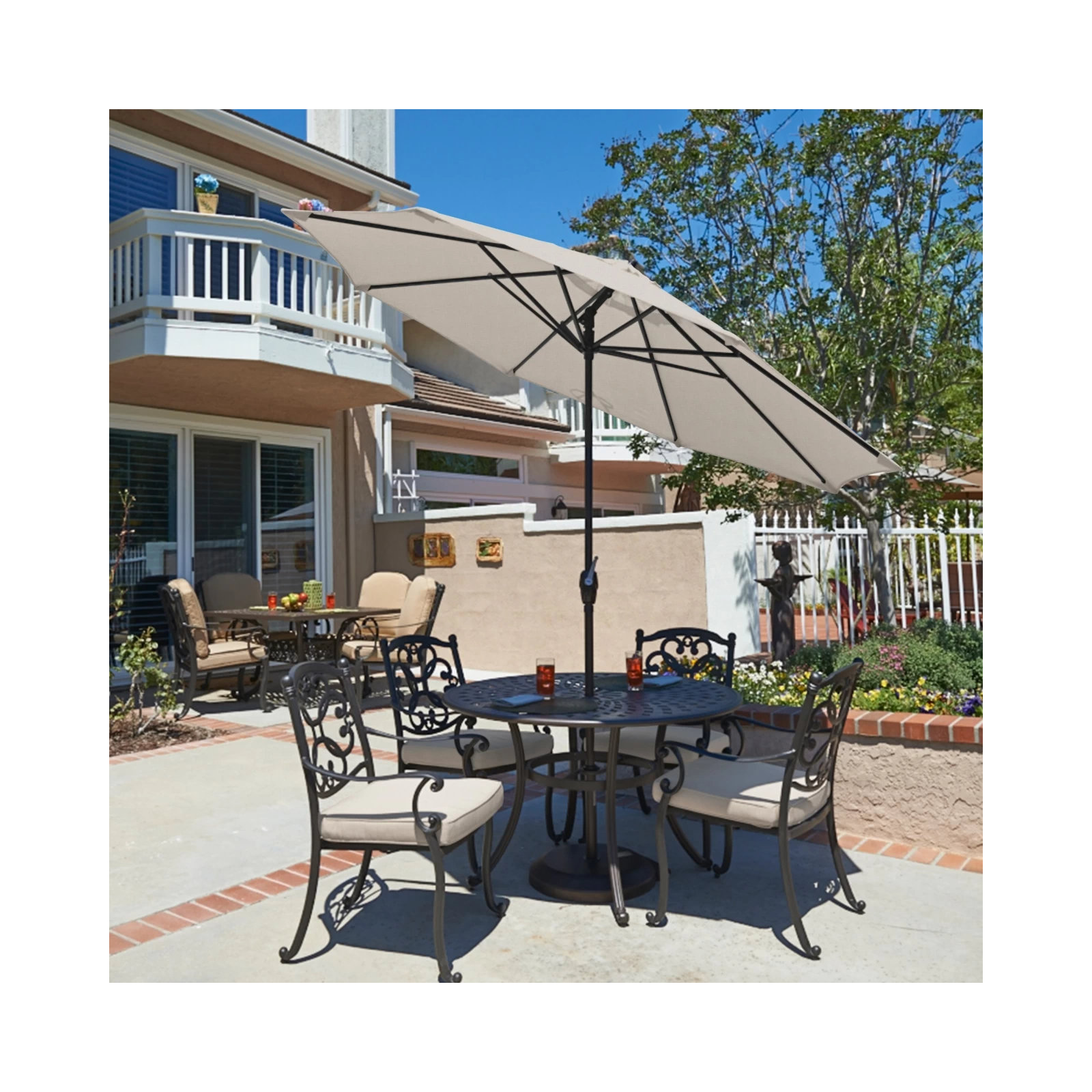 Stevie 108'' Outdoor Umbrella, Woven Granite Performance