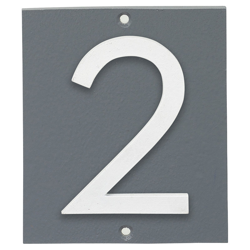 Plaque d’adresse murale sur 1 ligne flottante, Blanc, Gris, Oui