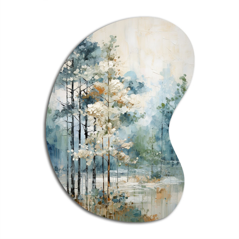Décoration murale irrégulière en métal Haliee Pine Enchanted Forest II, H 39 po x l 28 po