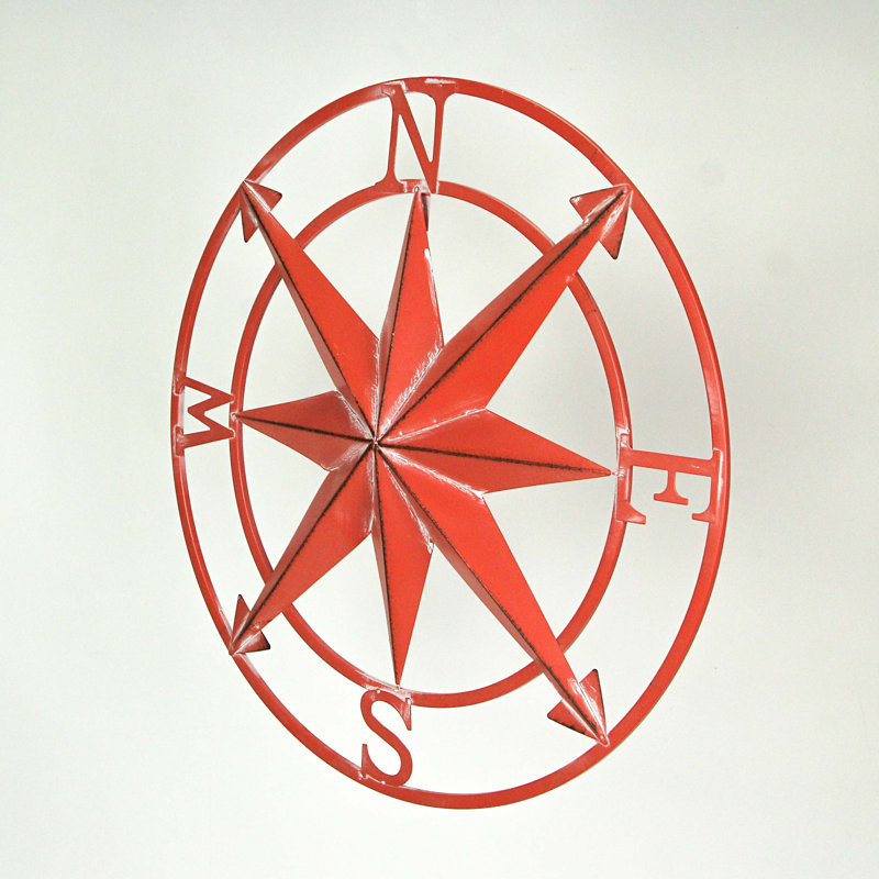Décoration murale rose Compass, Corail, H 20" x l 20" x P 1"