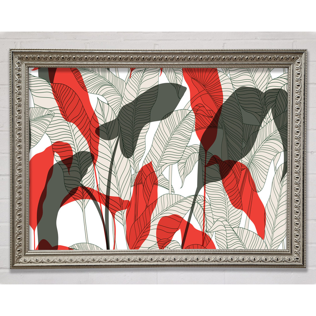 Leaves Of Red And Grey - Einzelne Bilderrahmen Kunstdrucke