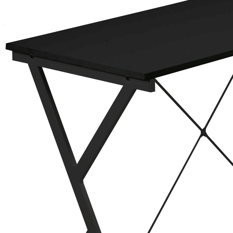 Black L-Shaped Computer Desk With CPU Holder, Black