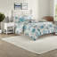 Ensembles de literie pour grand lit luxueux en coton, confort côtier turquoise pour la maison