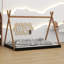 Lit sur pied avec structure triangulaire