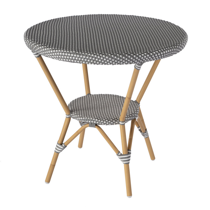 Table bistro ronde en aluminium Ellie, Gris / Blanc