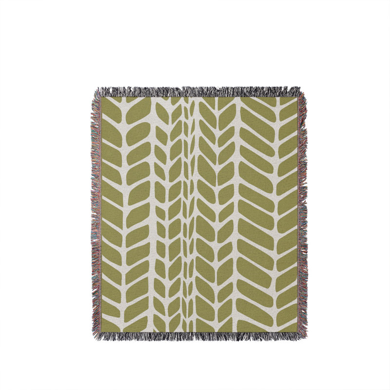 Jeté 100% coton Freda Weave, Jeté 52 po x 37 po, Bleu/beige