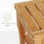 Long banc de douche en bambou avec tablette de rangement