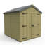 Total Sheds 8ft x 8ft Apex Garden Shed - Double Door - No Windows - Pressure Treated Timber - UK Manufactured