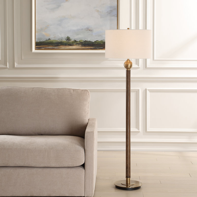 Lampe sur pied en chêne foncé Cateno