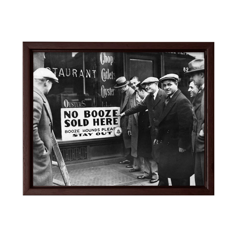 Aucune boisson vendue ici, Canvas, 16"H x 20"W, Brown Framed