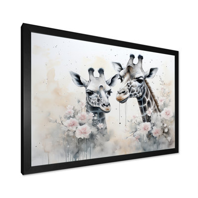 " Beige Playful Giraffe Family I "