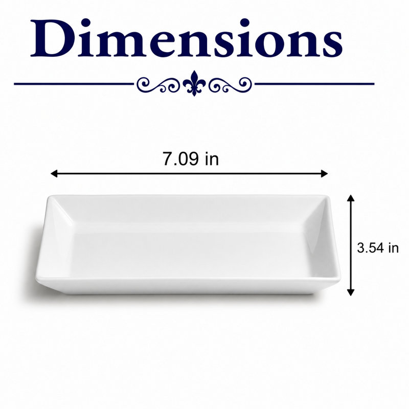 PANORAMA Premium Porcelain Rectangle Plate, 7x3.5"