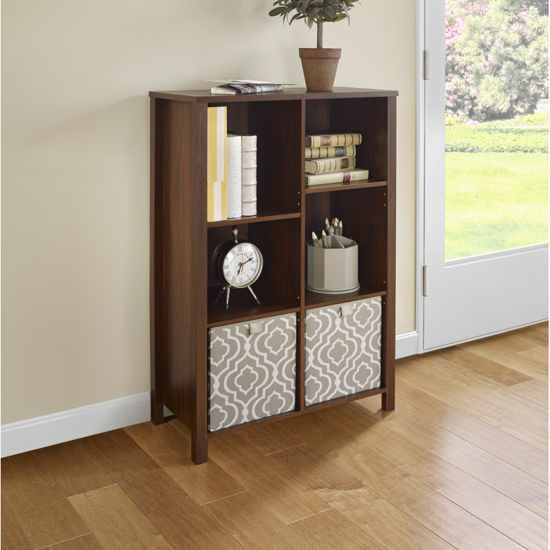 Bibliothèque standard H 38,31 "x l 25,81" Premium Cubes, Châtaignier noir