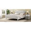 Cadre de lit très grand blanc antique avec tête de lit luxueuse, bois massif, sans sommier, pour créer une chambre sereine magnifique-825757641-825757643