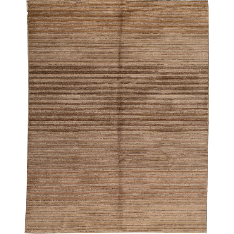 Wool Striped Area Rug in Brown