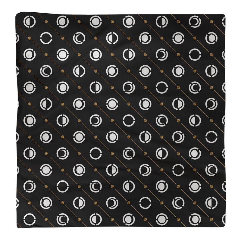 Serviette de coton deux couleurs en lune à phases Noira Gothard, H 0,1 po x l 10 po x P 10 po, Noir / Jaune, Sergé de coton