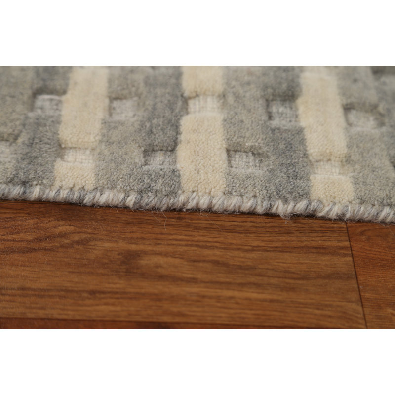 Tapis oriental rayé Gabbeh noué à la main 5 x 8