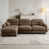 Brown+3 Seat+1Ottoman