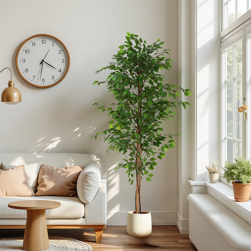Ficus artificiel avec pot et tronc de bois 74 po Larry