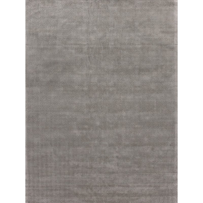Pavo Tencel Chevron Area Rug in Silver