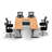 Rectangle 6 Person Flip Top 72'' L Modular Training Table and Chair Set with Casters and Modesty Panel and Cable Management