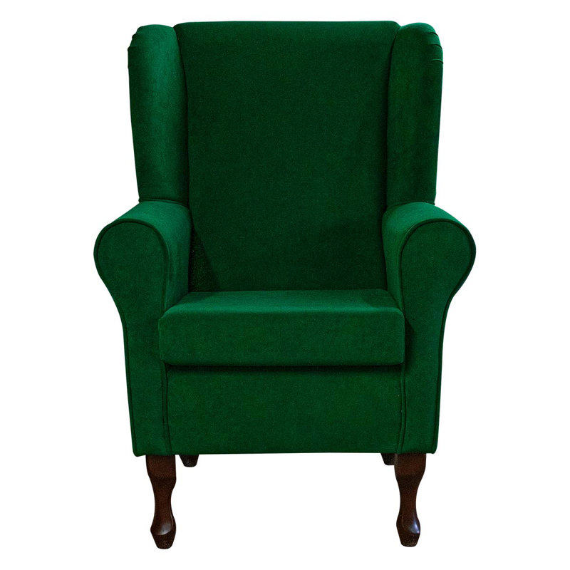 74cm Wide Tufted Velvet Wingback Chair, Green