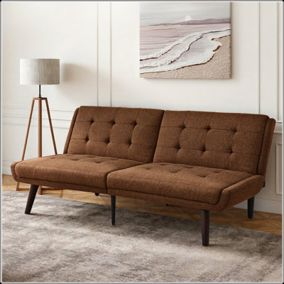 Canapé-lit futon convertible de 63 pouces avec dossier réglable à 5 positions pour les petits espaces