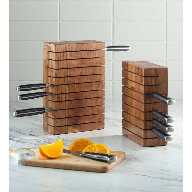 Acacia Wood Horizontal 8-Knife Block